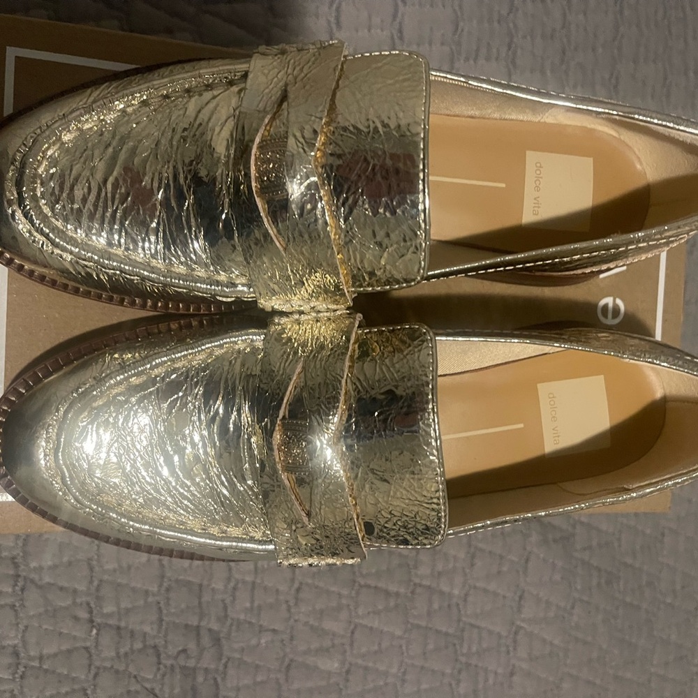Dolce Vita Metallic Gold Loafers